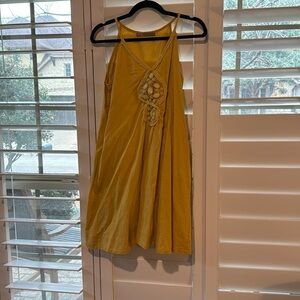 Yellow linen summer dress
